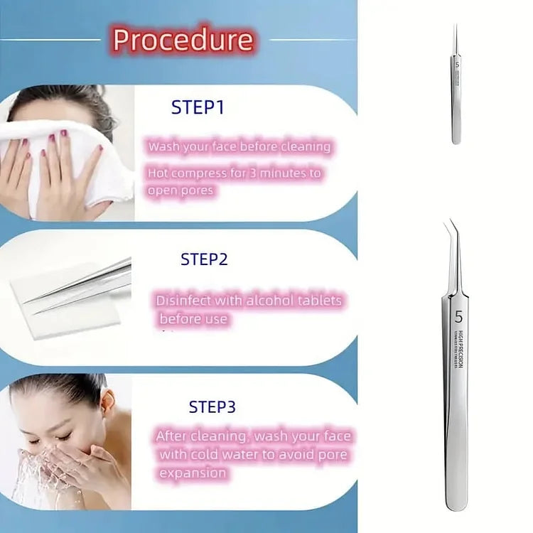 طقم أوريلا لإزالة الرؤوس السوداء وشعر الوجه — 3 قطع مع صندوق تخزين
