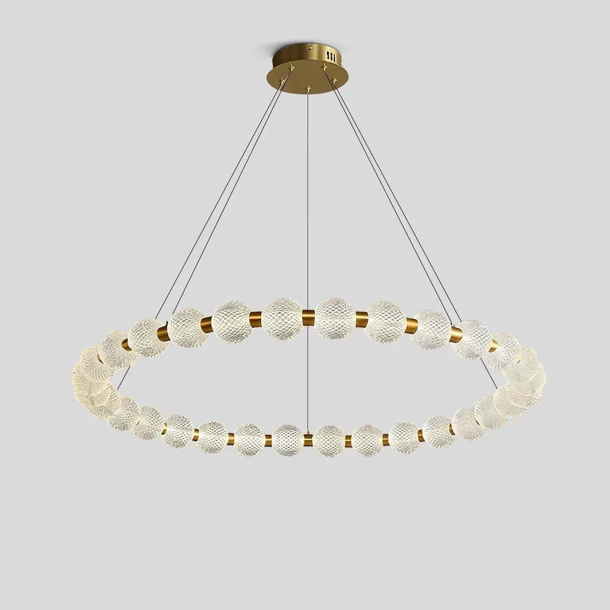 Moderner Ring-Kronleuchter mit Perlen für das Wohnzimmer | Desfino