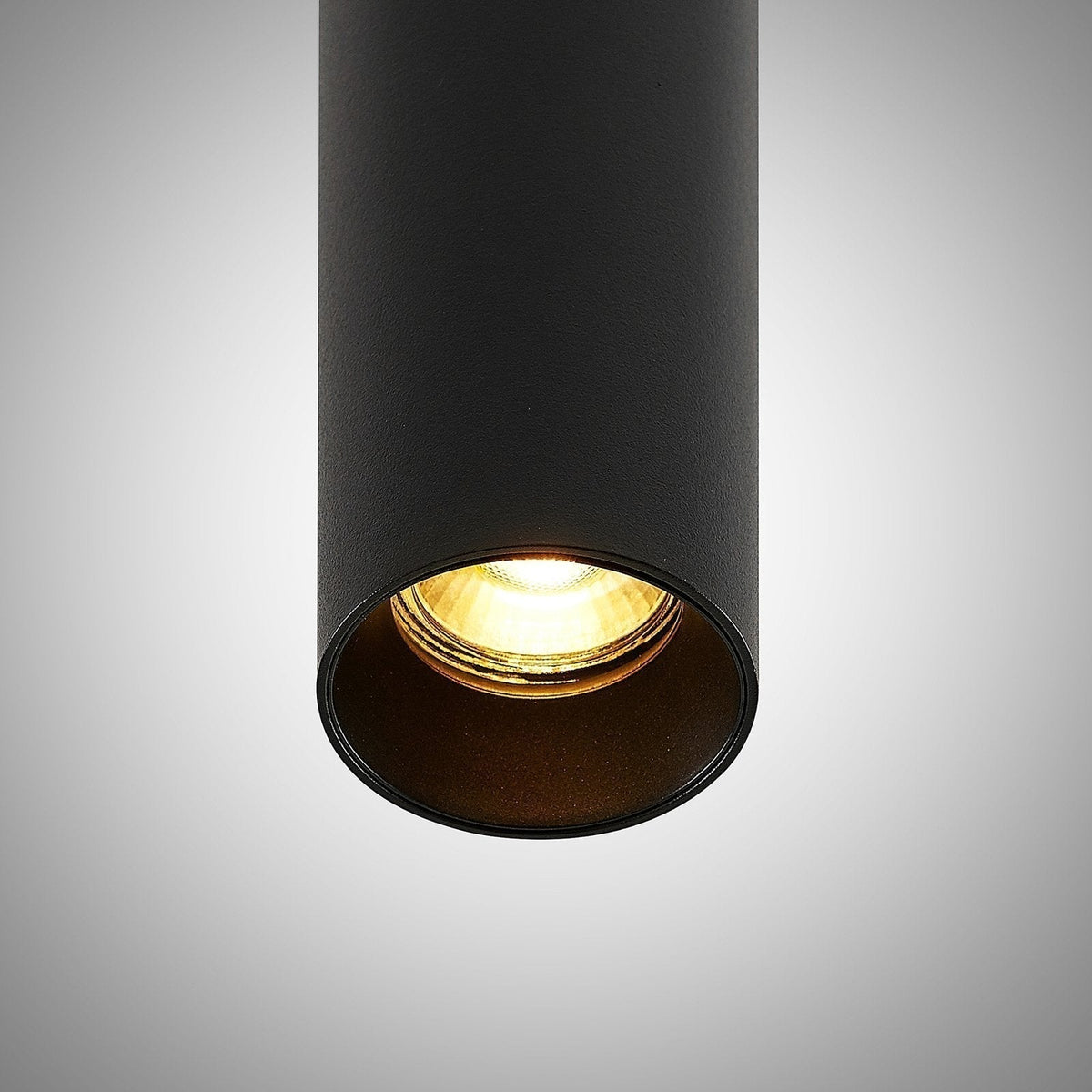 Nowoczesna czarna wisząca lampa rurowa z aluminium do kuchni - Desfino