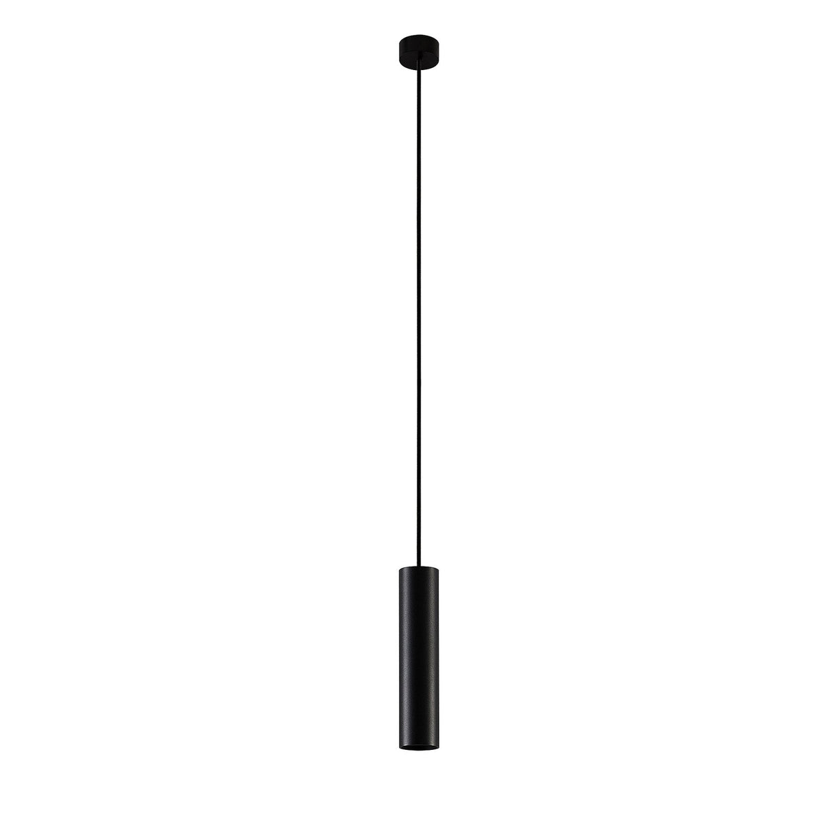 Nowoczesna czarna wisząca lampa rurowa z aluminium do kuchni - Desfino