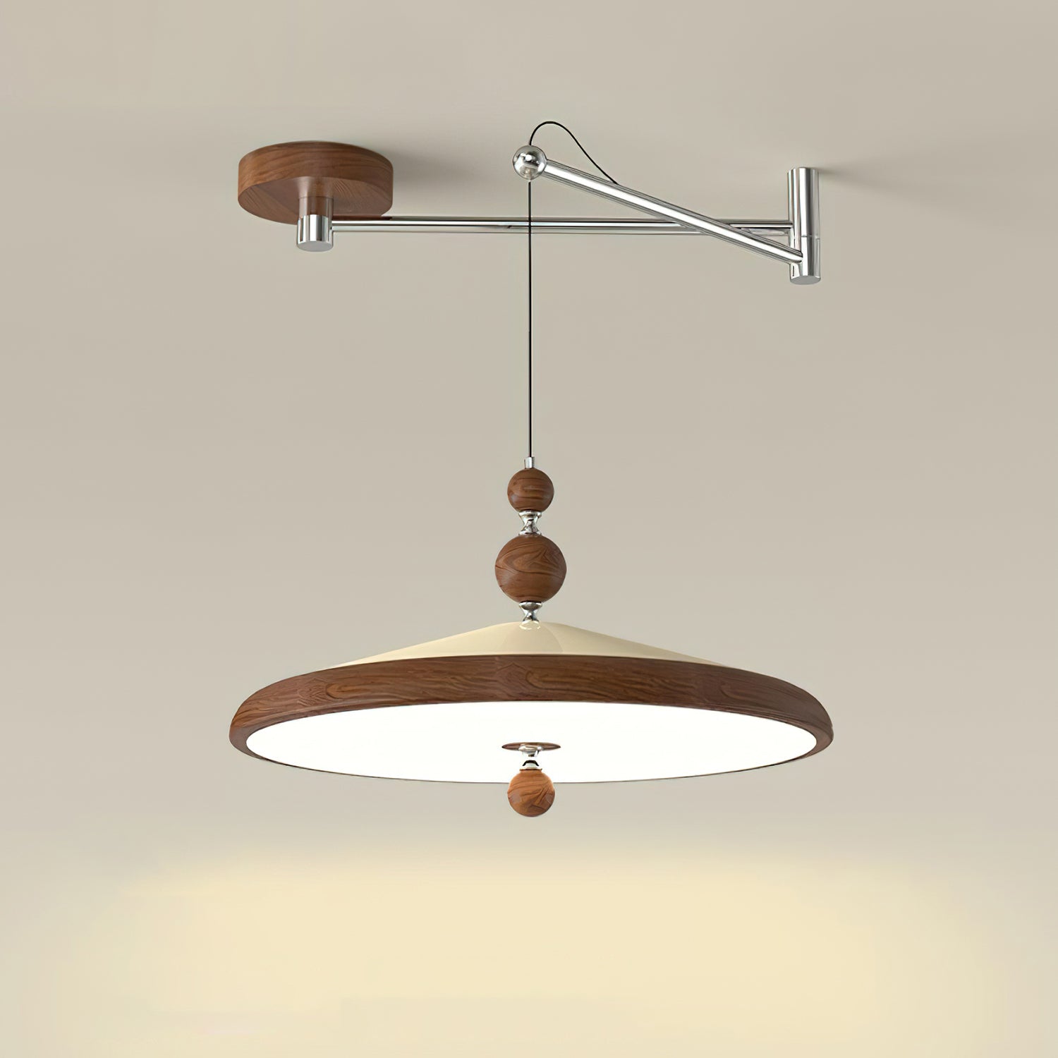 Pendelleuchte mit schwenkbarem Arm – warmes, diffuses Licht, verstellbare Position