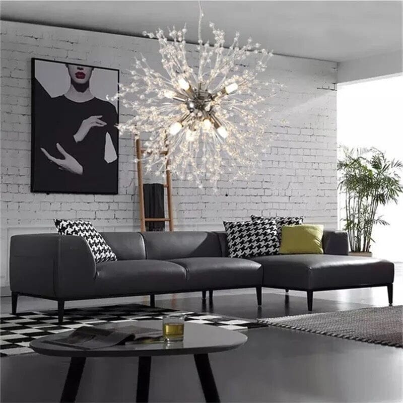 Asterra Crystal Dandelion Pendant Ceiling Light — Adjustable LED Strip - Desfino