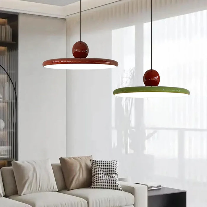 Suspension en verre crème Lunara — Design scandinave Bauhaus à LED - Desfino