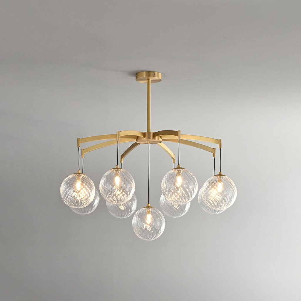 Modern Luxury Copper Glass Ball Chandelier | Desfino