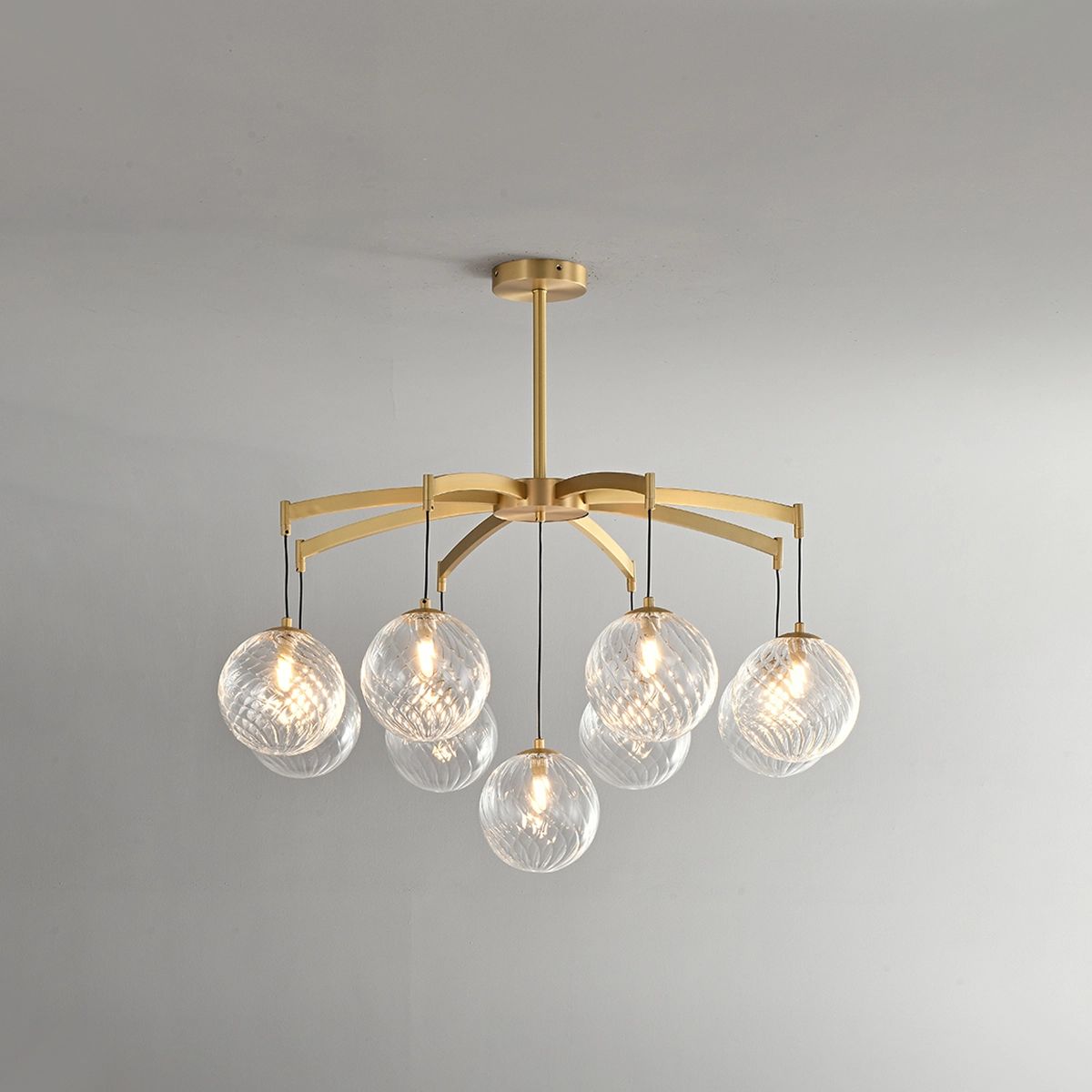 Modern Luxury Copper Glass Ball Chandelier | Desfino