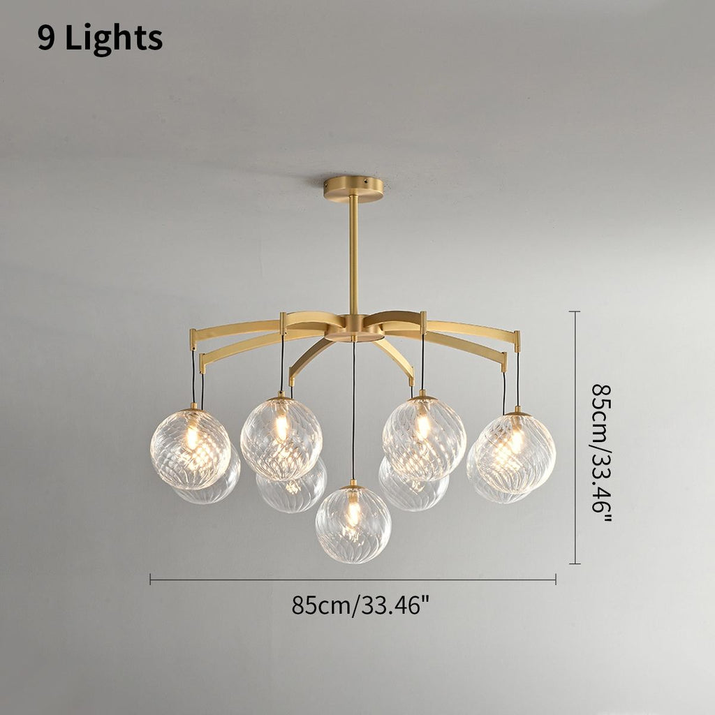 Modern Luxury Copper Glass Ball Chandelier | Desfino