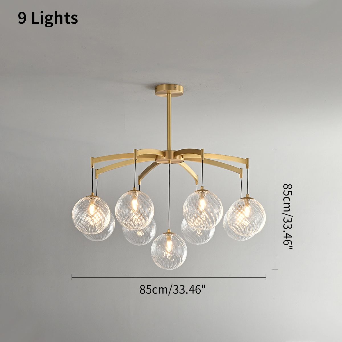 Modern Luxury Copper Glass Ball Chandelier | Desfino