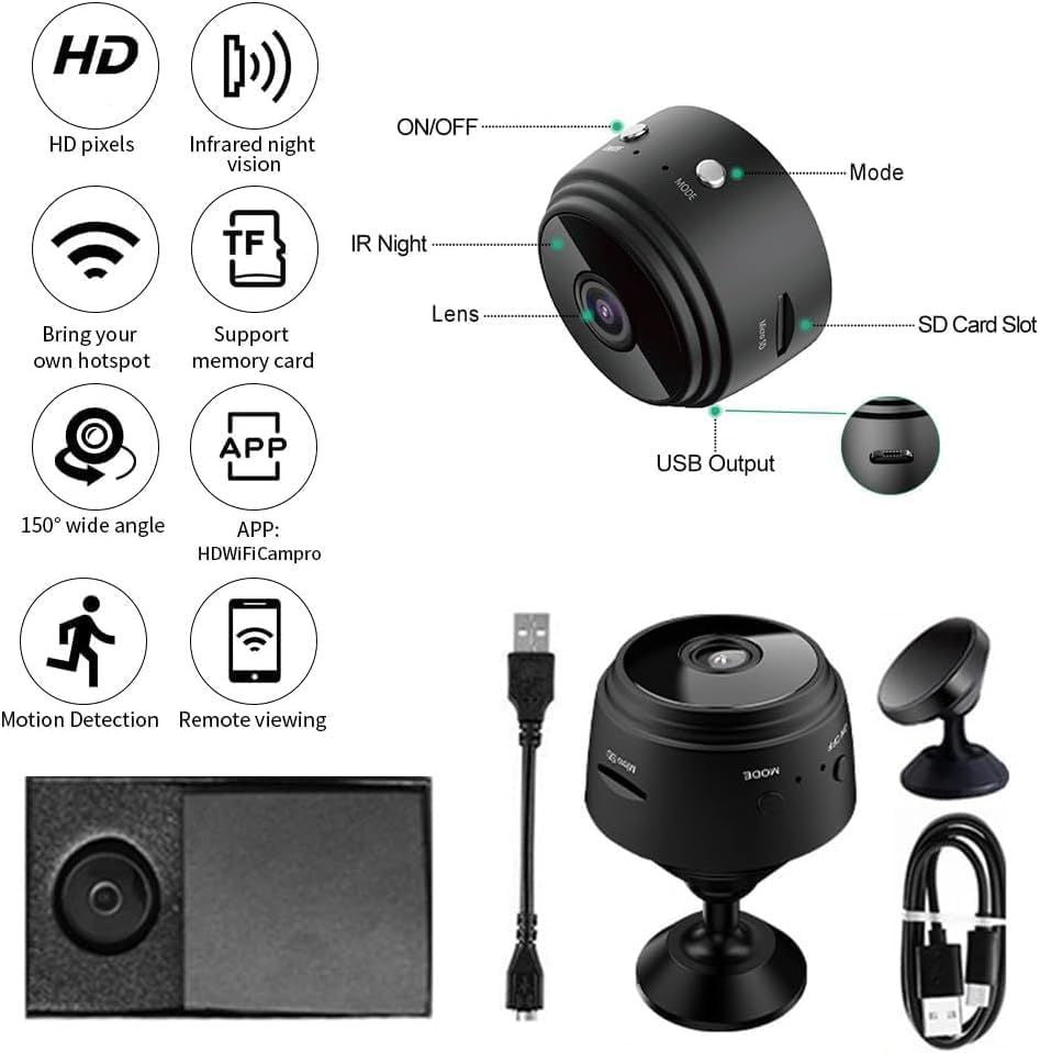 Cameră de securitate Wi-Fi de interior Veyra Mini — design compact - Desfino