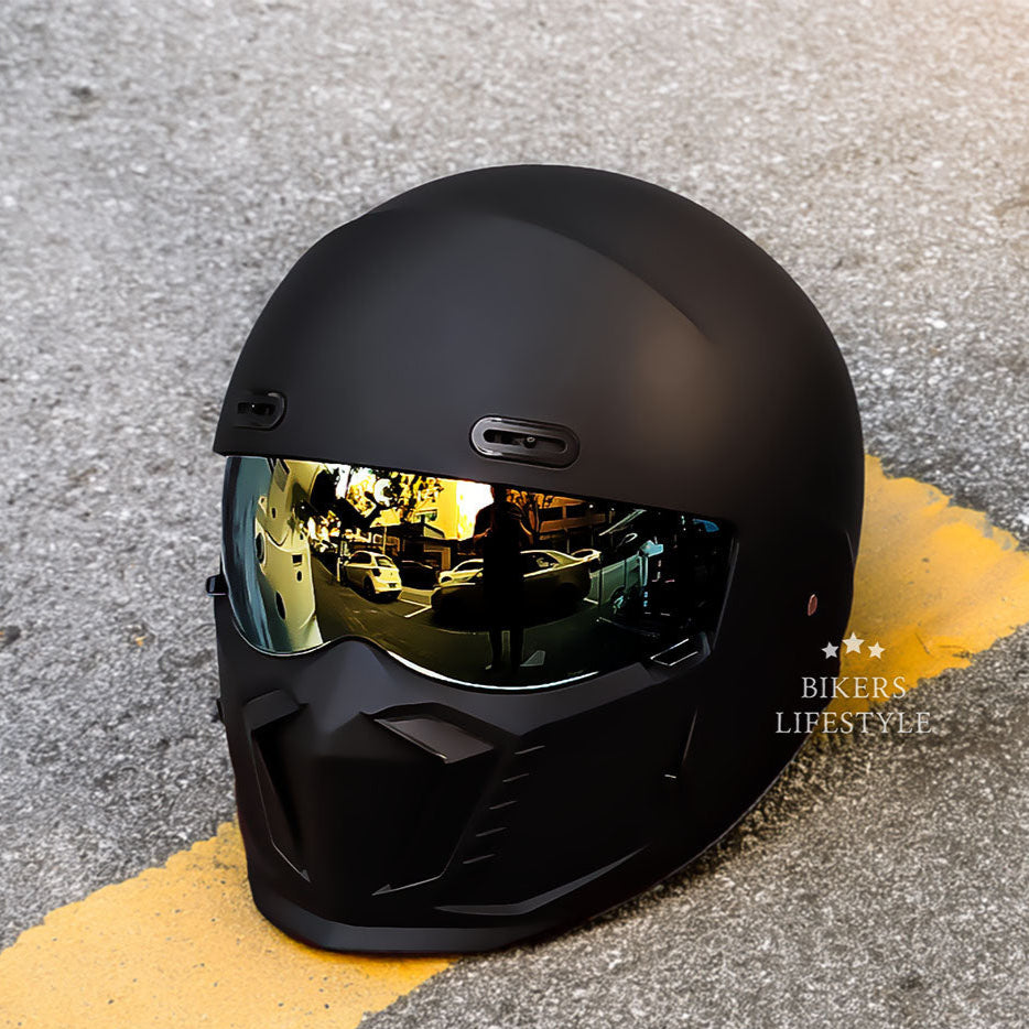 Capacete de motociclista retro tipo piloto DOT ECE — forro leve e confortável - Desfino