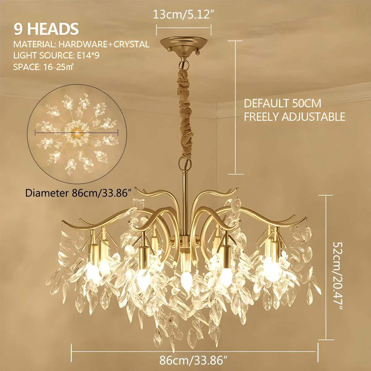 French Light Luxury Crystal Chandelier | Desfino