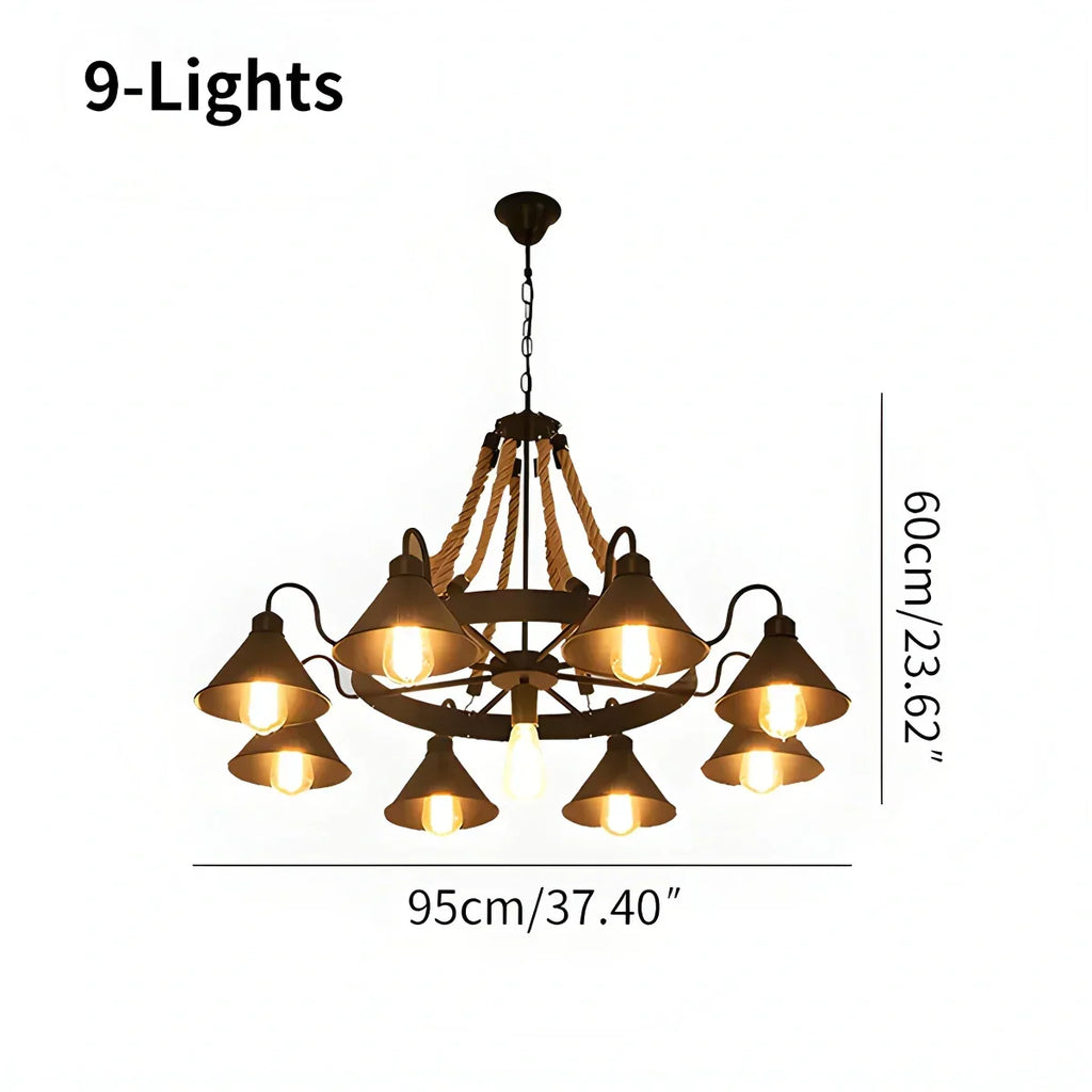 Vintage Industrial Rope Chandelier for Dining Area | Desfino