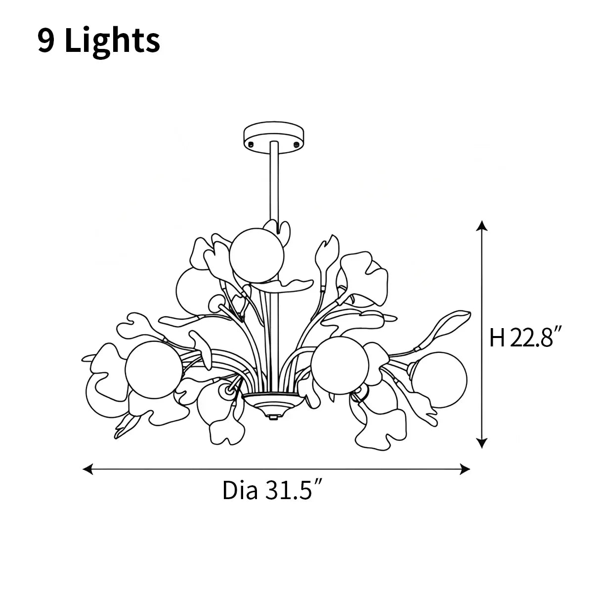 Thalassa Ginkgo Chandelier for Living Room | Desfino