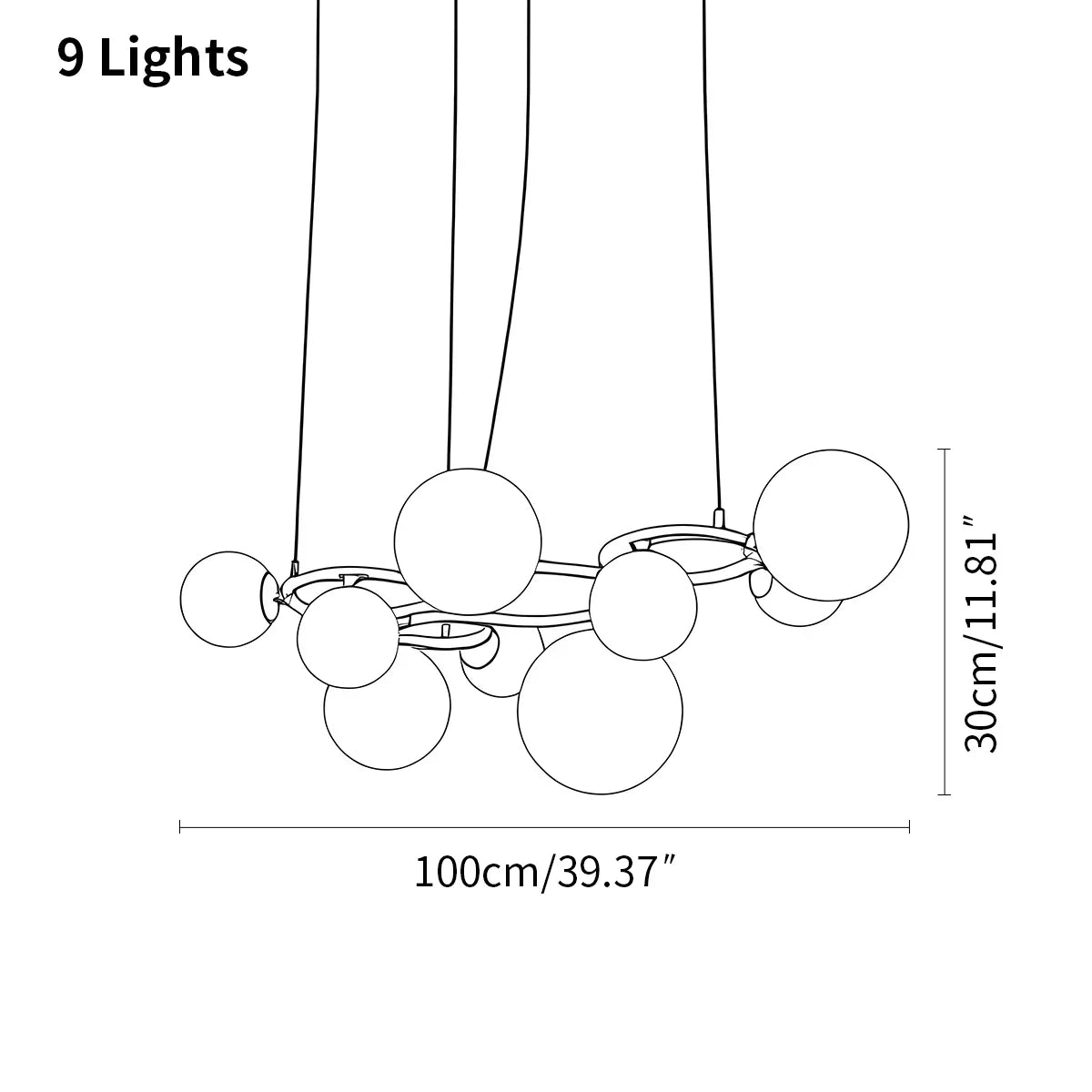 Luxurious Single-Tone Glass Spheres Chandelier | Desfino