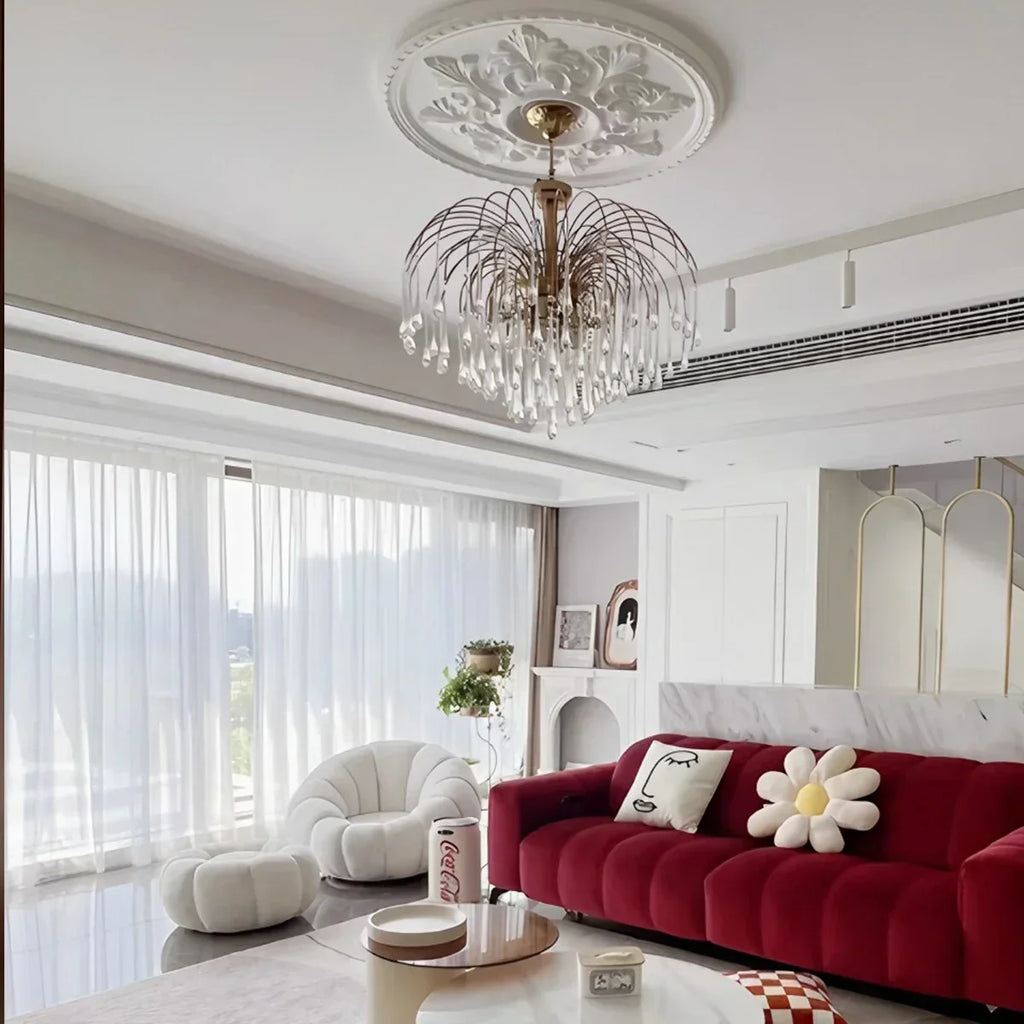 French Retro Water Drop Glass Chandelier | Desfino