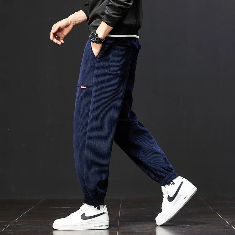 Pantalon jogger extensible en velours côtelé Creston — Coupe décontractée - Desfino