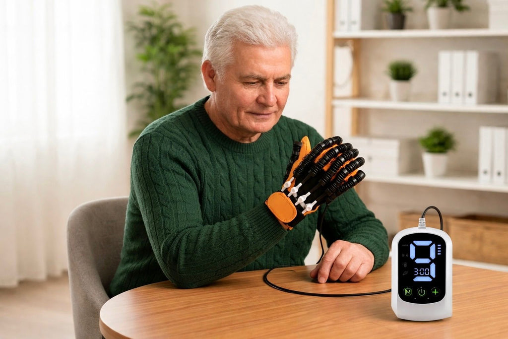 Gant robotisé pneumatique de rééducation — 4 modes, 9 niveaux de pression réglables - Desfino