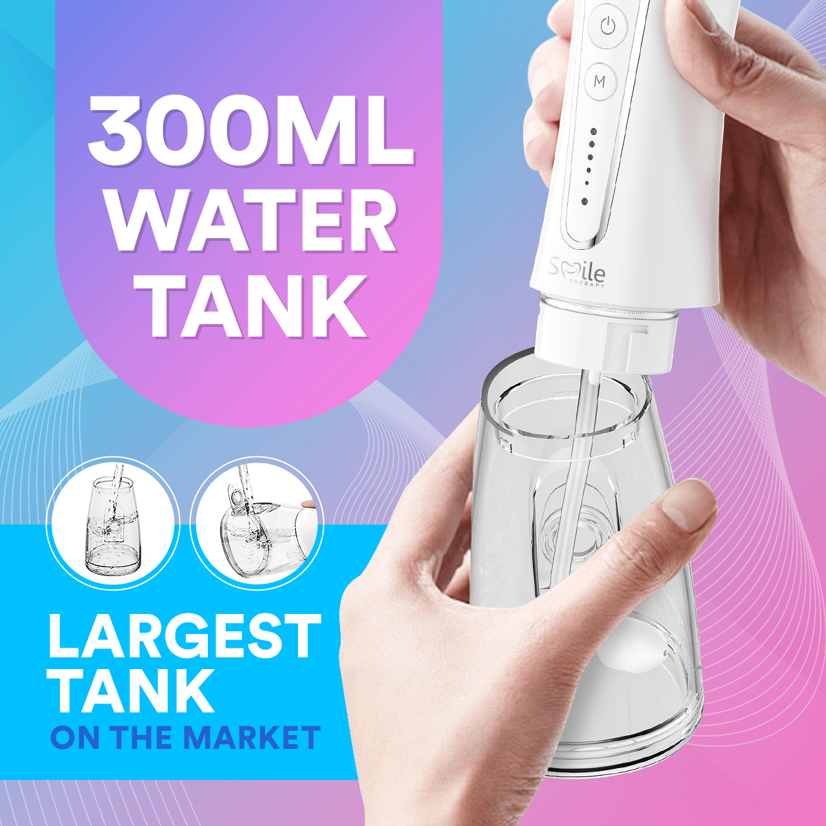 Pro 电动冲牙器 — 每分钟 1200 次脉冲，300ml 水箱，5 种模式 | Desfino