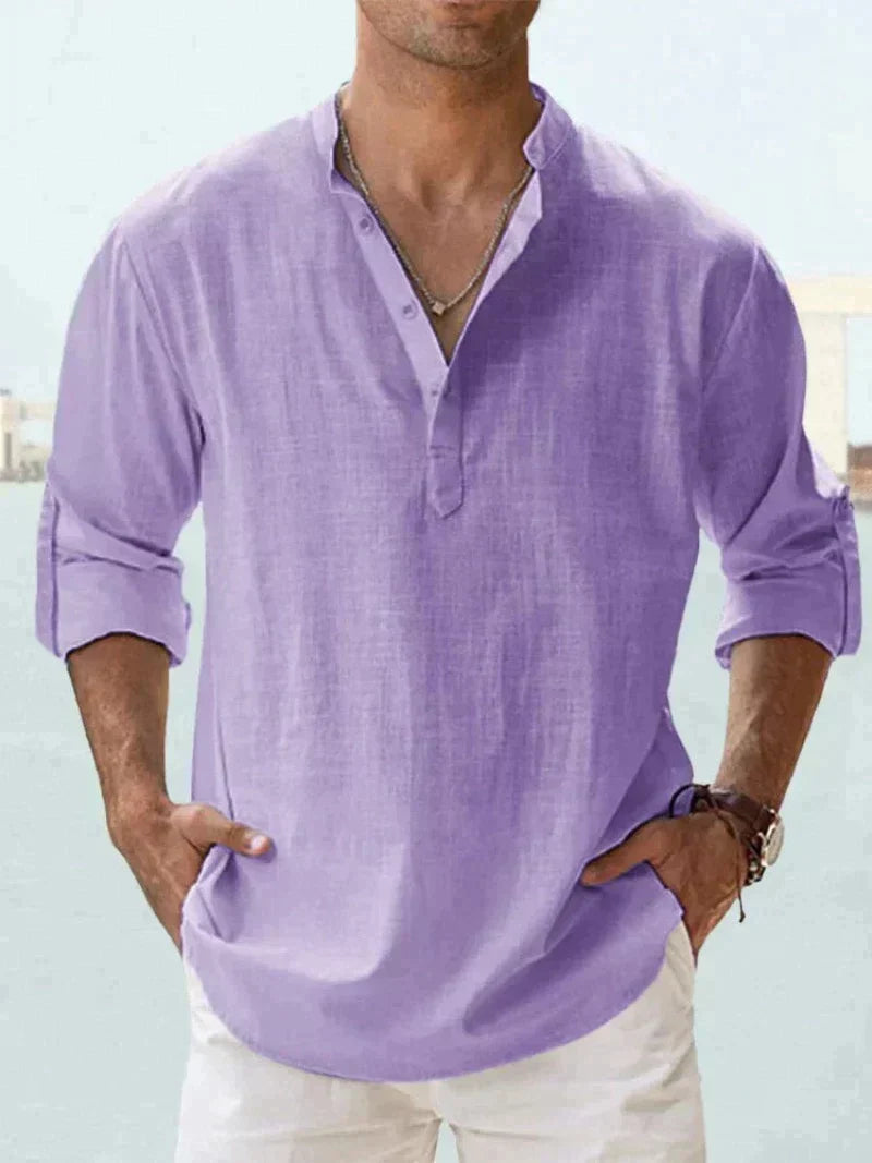 Chemise en lin Erick pour hommes — Chemise légère boutonnée pour l'été - Desfino