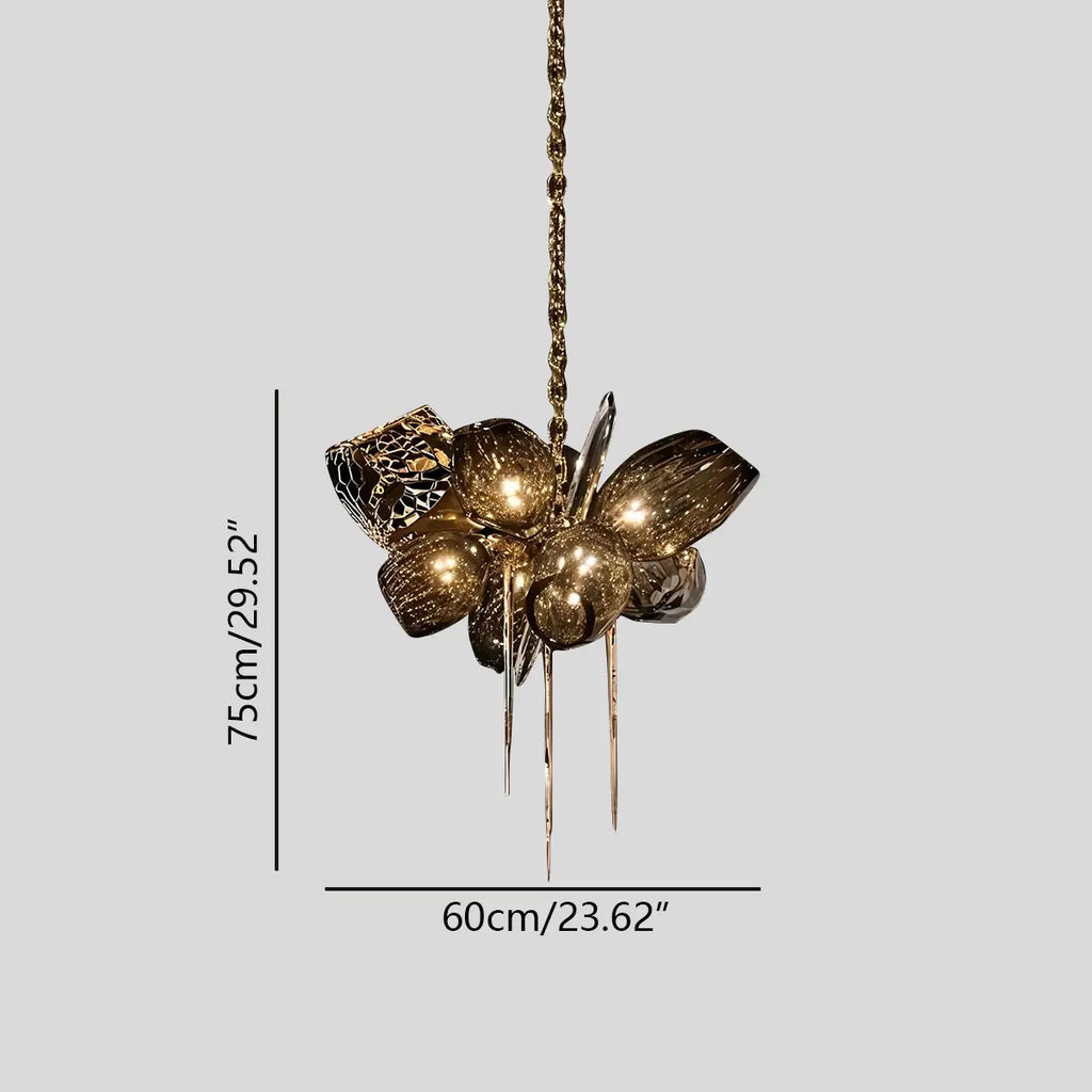 Kallisto Sculptural Glass Chandelier for Dining Room | Desfino