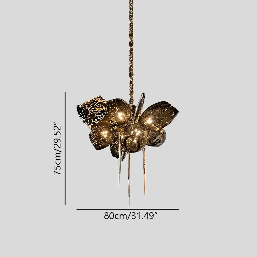 Kallisto Sculptural Glass Chandelier for Dining Room | Desfino
