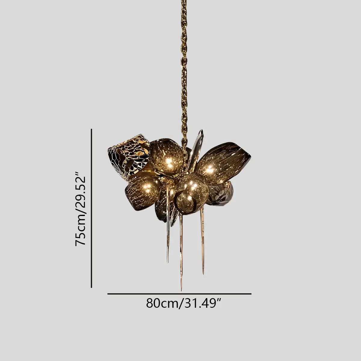 Kallisto Sculptural Glass Chandelier for Dining Room | Desfino