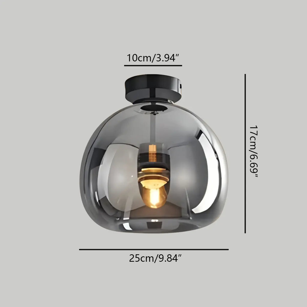 Vintage Glass Semi-Flush Ceiling Light for Entryway | Desfino