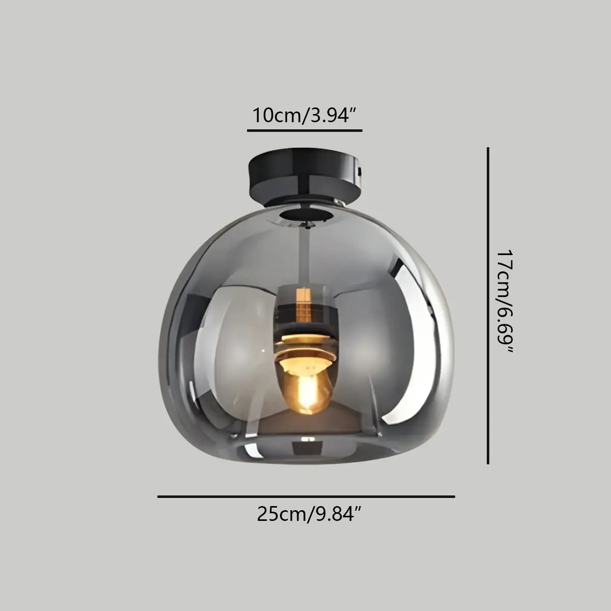 Vintage Glass Semi-Flush Ceiling Light for Entryway | Desfino