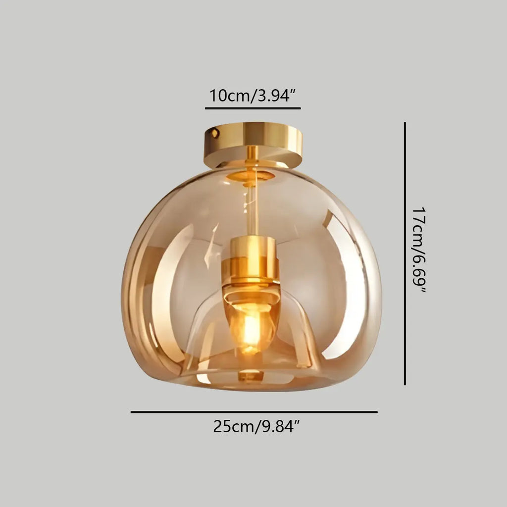 Vintage Glass Semi-Flush Ceiling Light for Entryway | Desfino