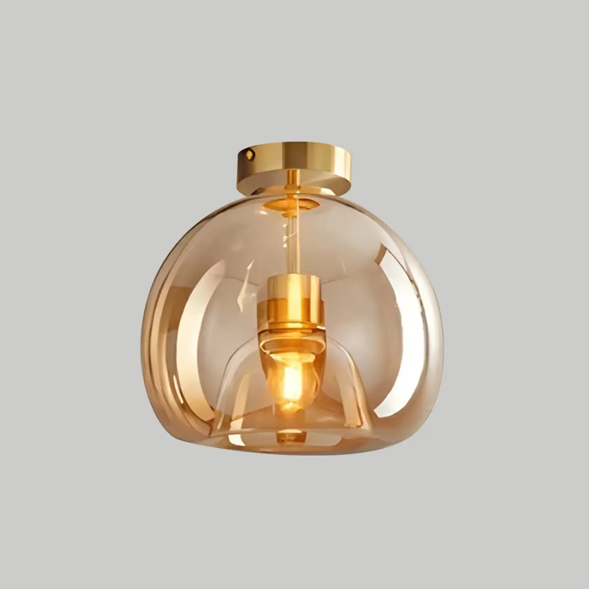 Vintage Glass Semi-Flush Ceiling Light for Entryway | Desfino
