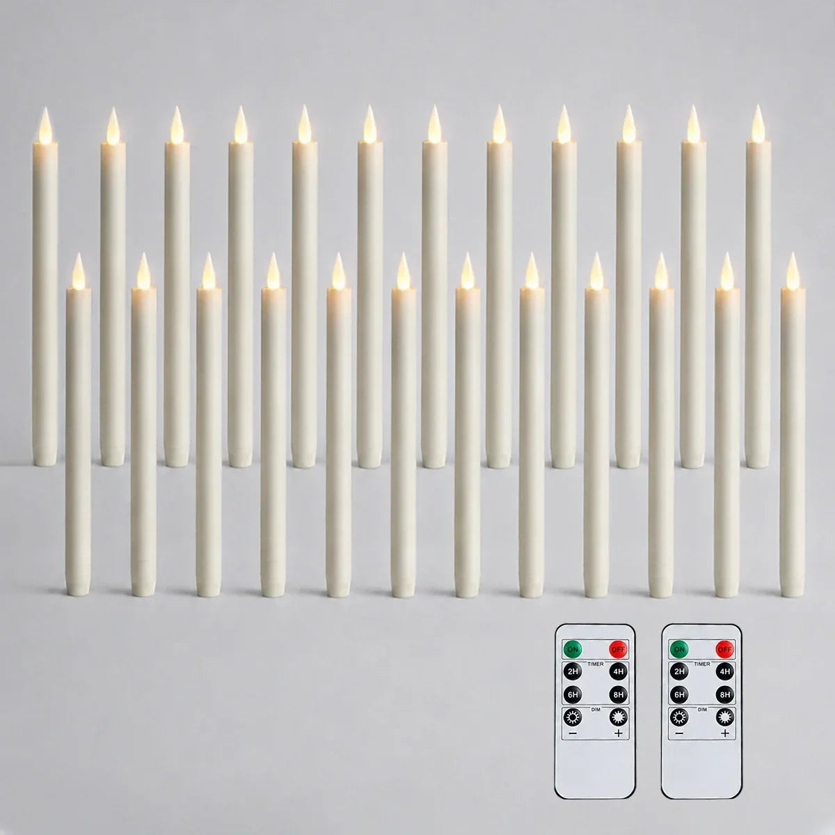Flameless Taper Candle 24 Pack × 16 | Desfino