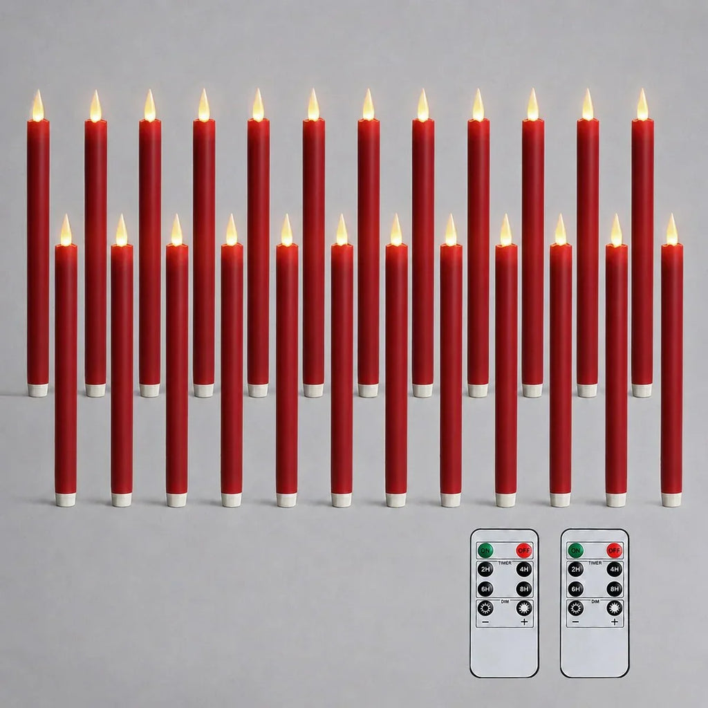 Flameless Taper Candle 24 Pack × 16 | Desfino
