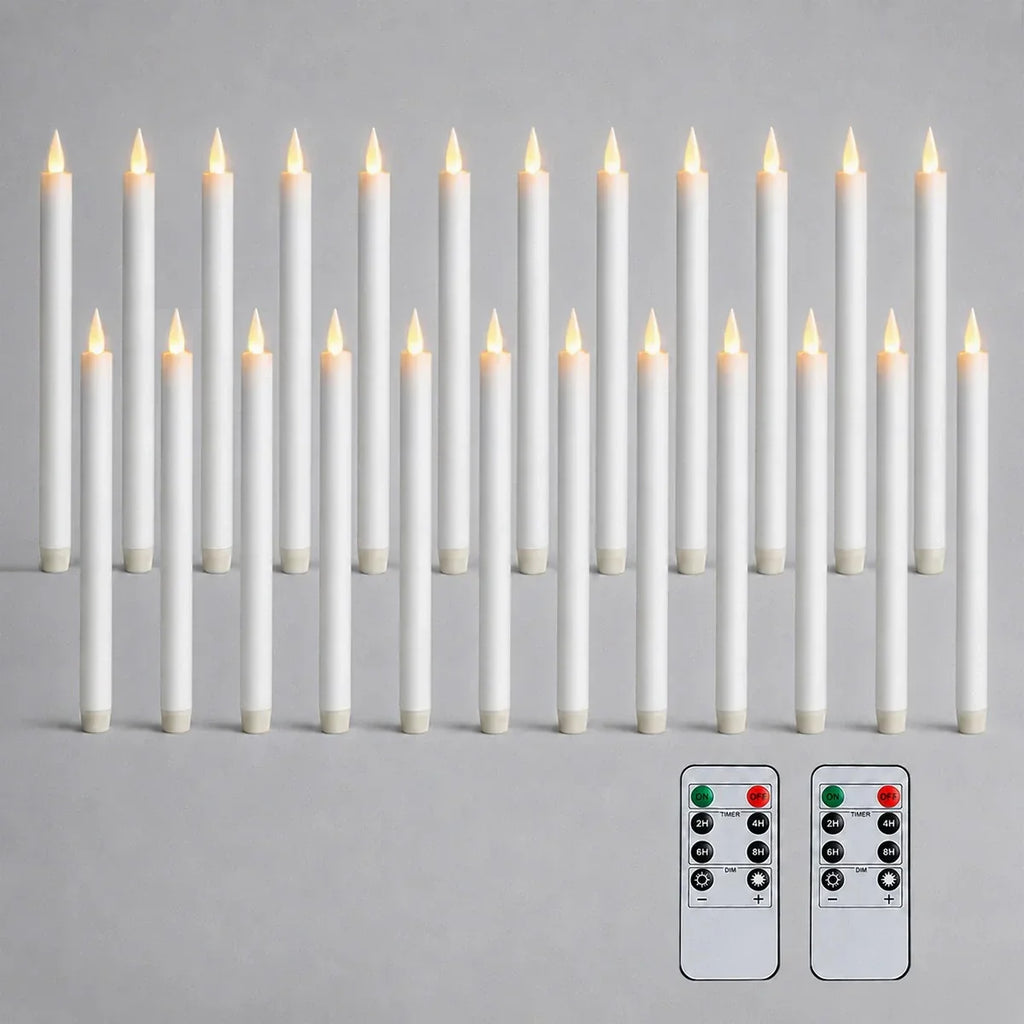 Flameless Taper Candle 24 Pack × 16 | Desfino