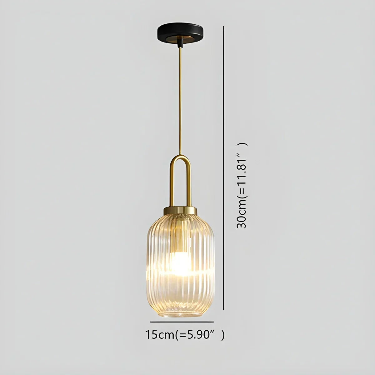 Modern Ribbed Clear Glass Pendant Light | Desfino