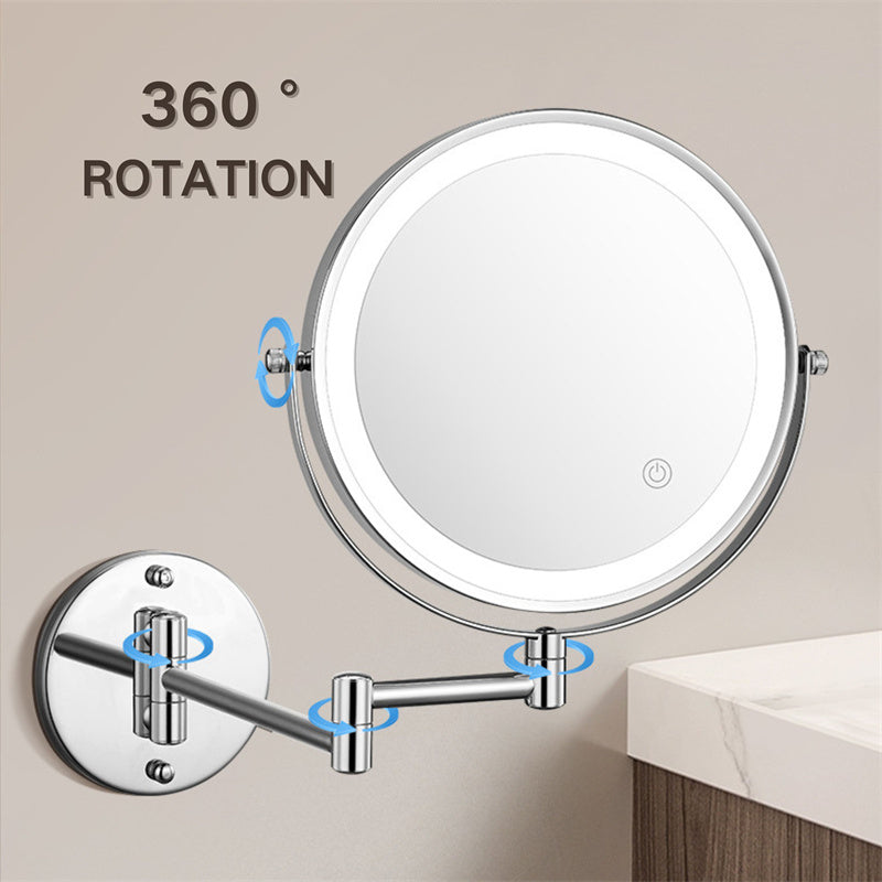 Espejo de afeitado LED recargable Luxa — 1X/10X, para montaje en la pared - Desfino