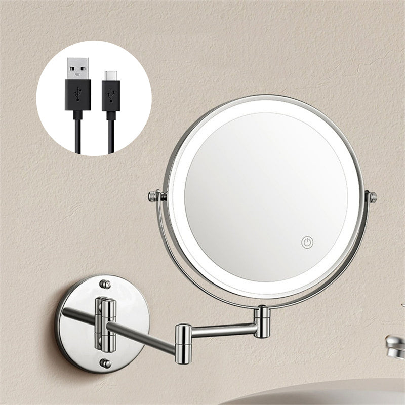 Espejo de afeitado LED recargable Luxa — 1X/10X, para montaje en la pared - Desfino