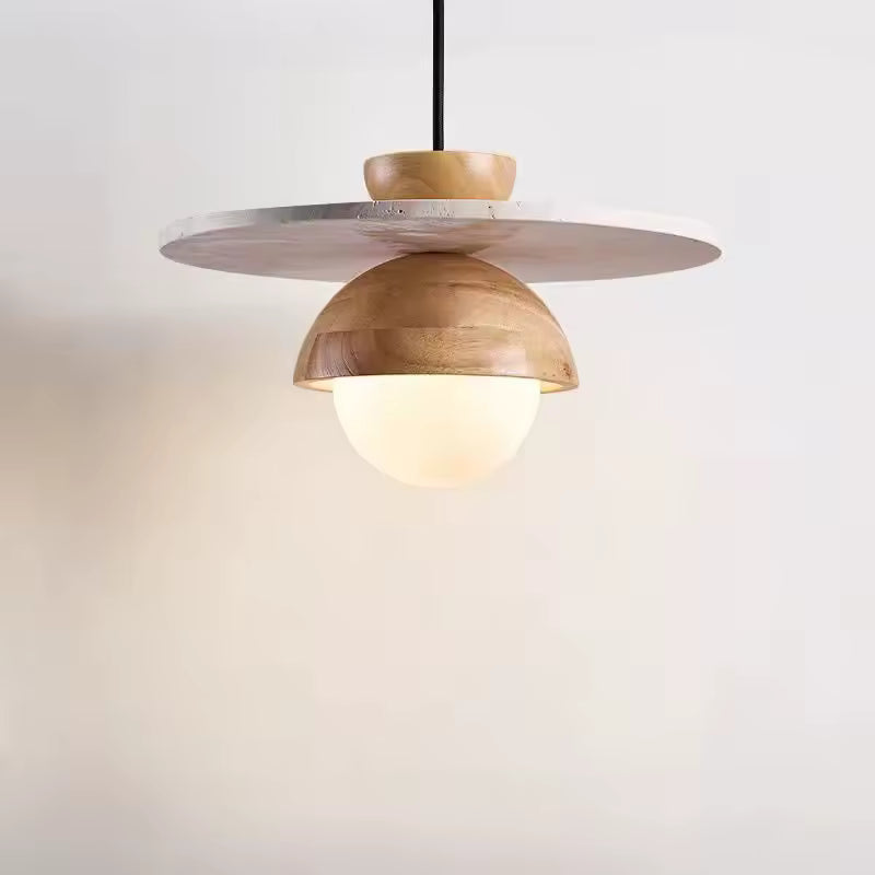 Modern Wood Pendant Light — Minimalist Hanging Ceiling Lamp - Desfino
