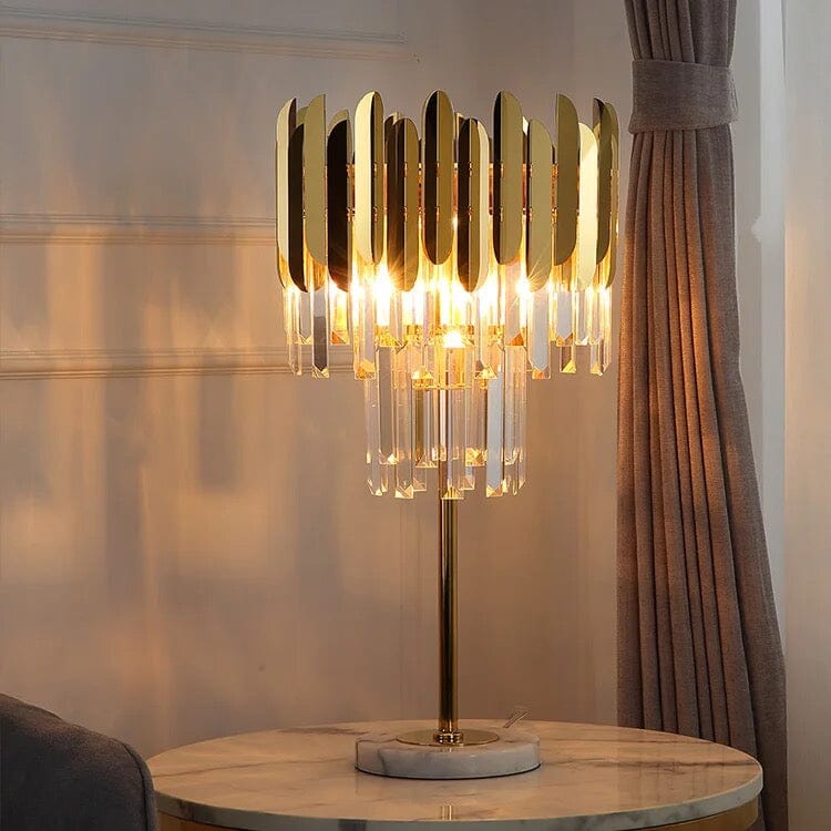 Lampe sur pied et de table LED en cristal Elyra — 3 sources lumineuses - Desfino