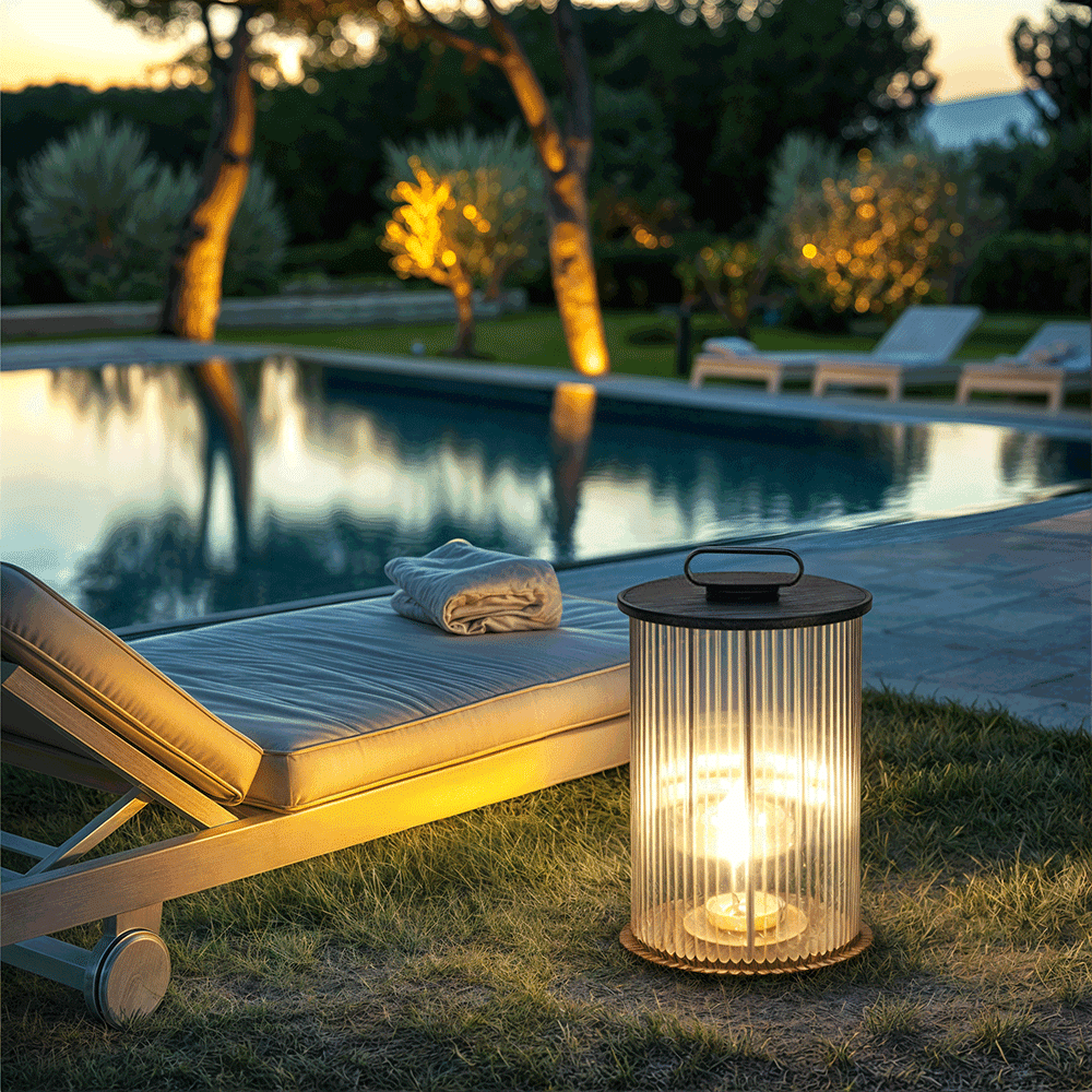 Marinell vanntett hagelanterne — Varmt LED-lys - Desfino