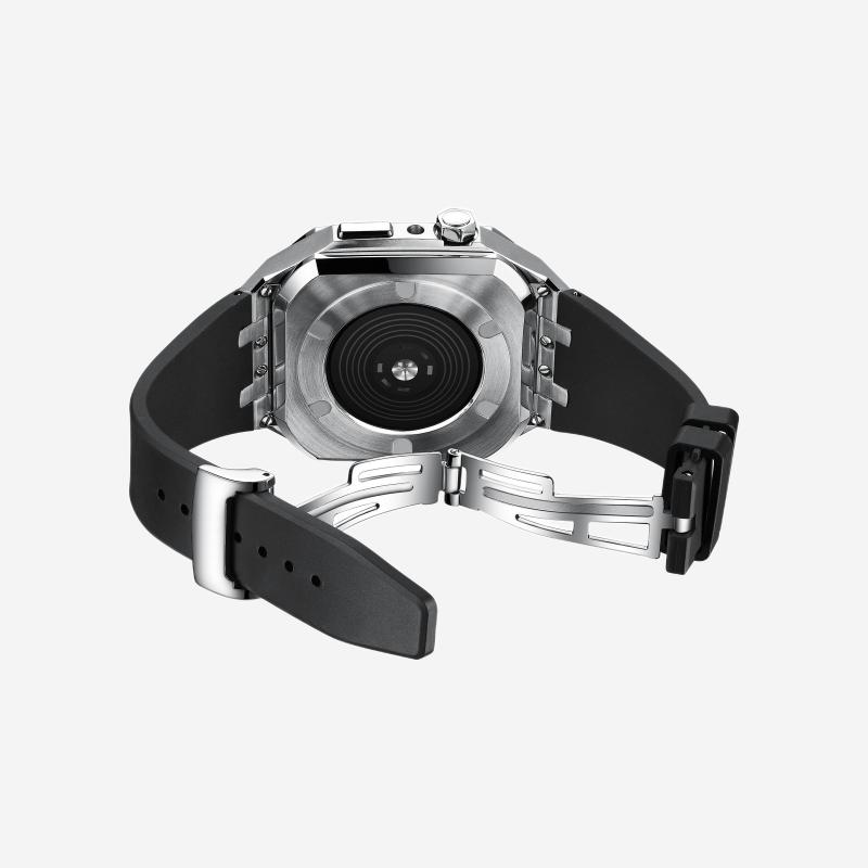 Velori ettermonteringssett til Apple Watch — silikonarmbånd, rustfritt ståldeksel - Desfino
