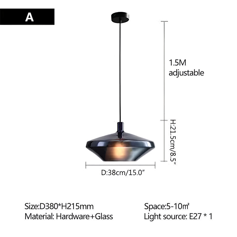 Moderne minimalistische LED-Glaspendelleuchte für die Küche | Desfino