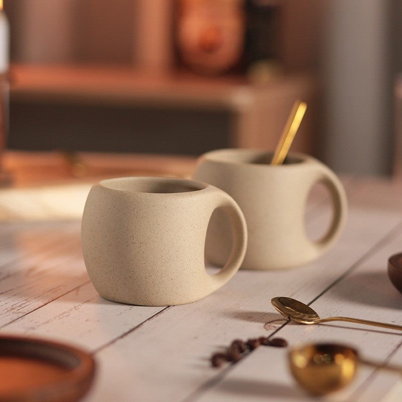 Hana Zen Japanese Inspired Ceramic Coffee Cup, Bamboo Saucer & Spoon — 250 ml