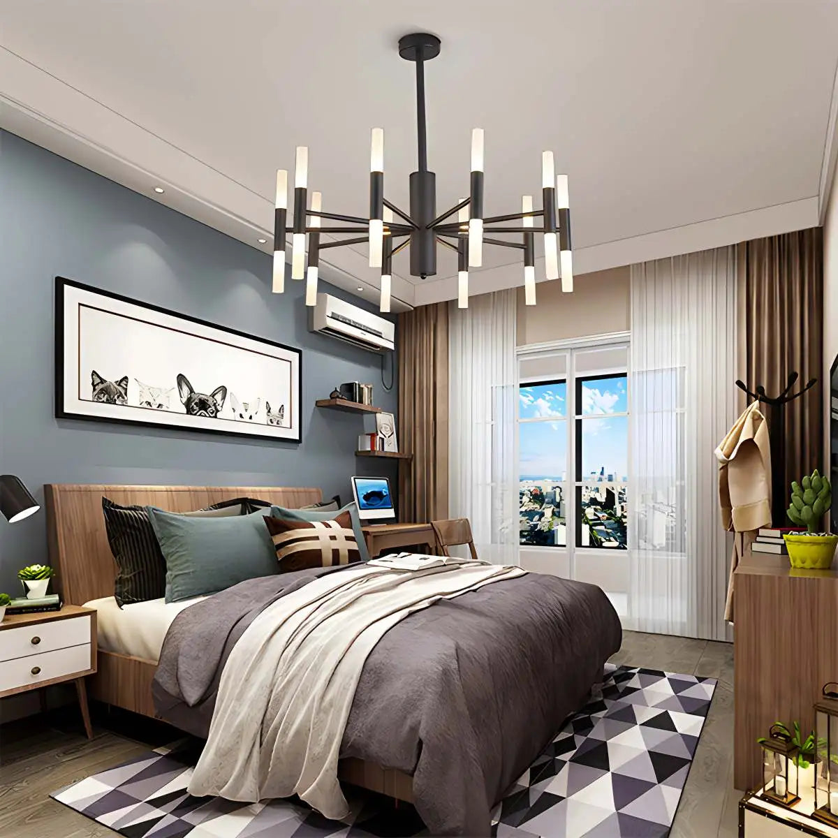 Adjustable Round Tube Chandelier | Desfino