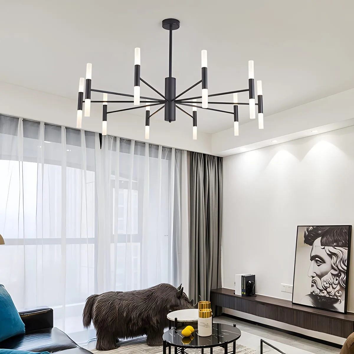 Adjustable Round Tube Chandelier | Desfino