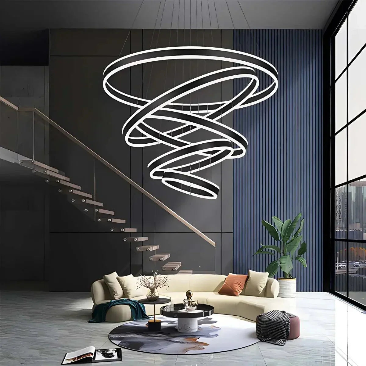 Circle Layered Living Room Chandelier | Desfino