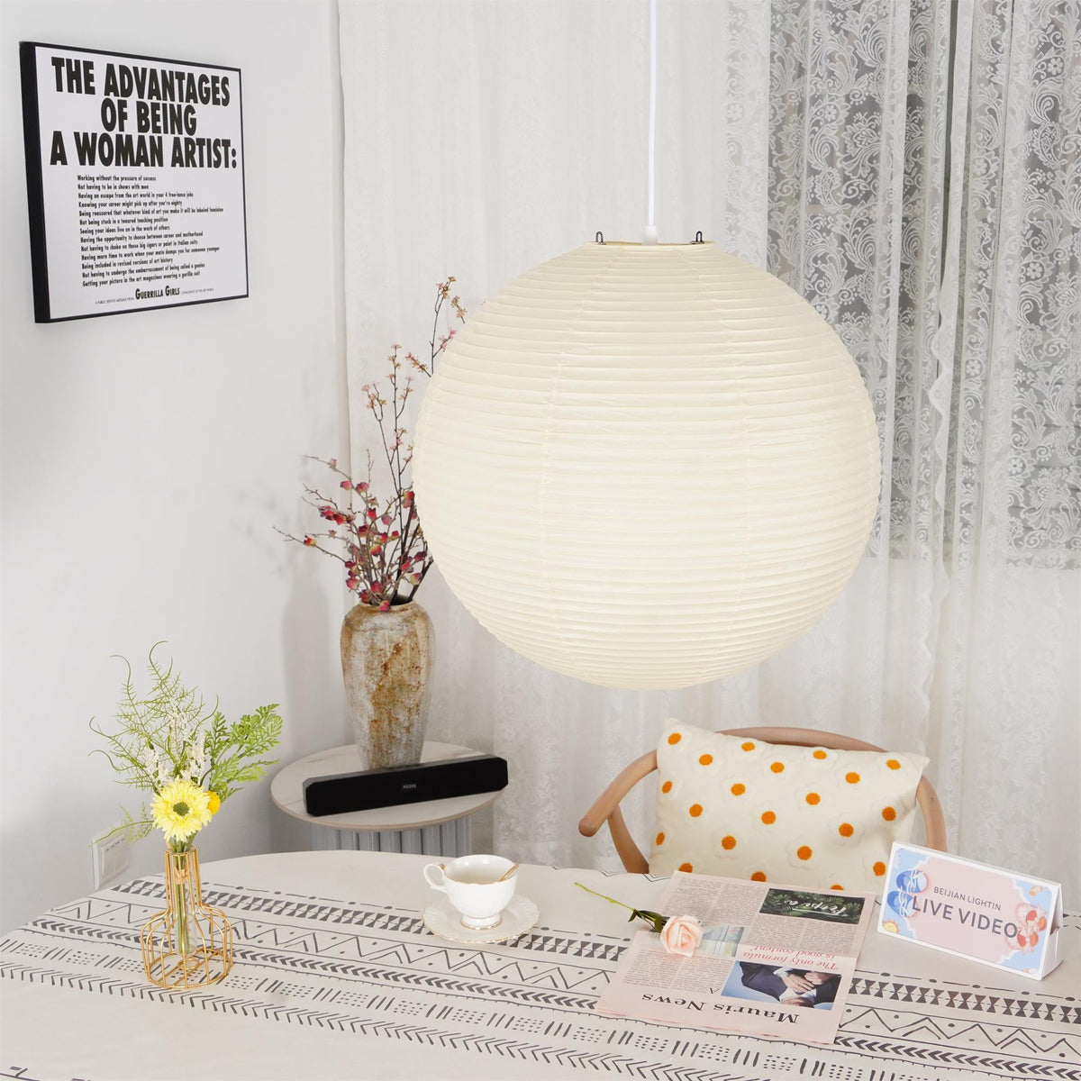 Kirei Studio Mid-Century Pendant Lamp — Akari-Inspired - Desfino