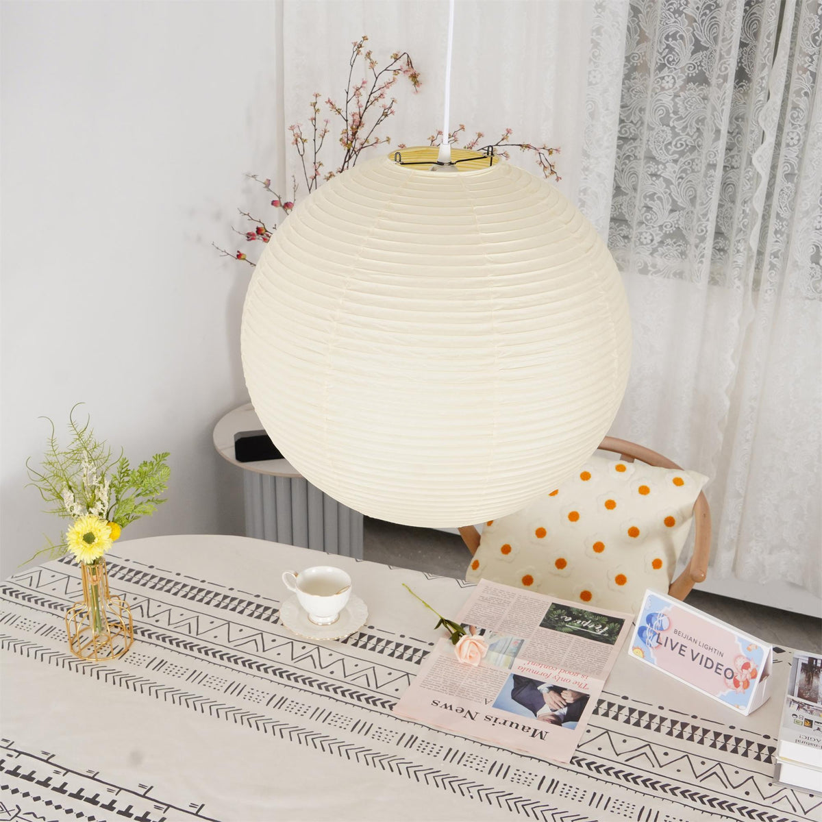 Kirei Studio Mid-Century Pendant Lamp — Akari-Inspired - Desfino
