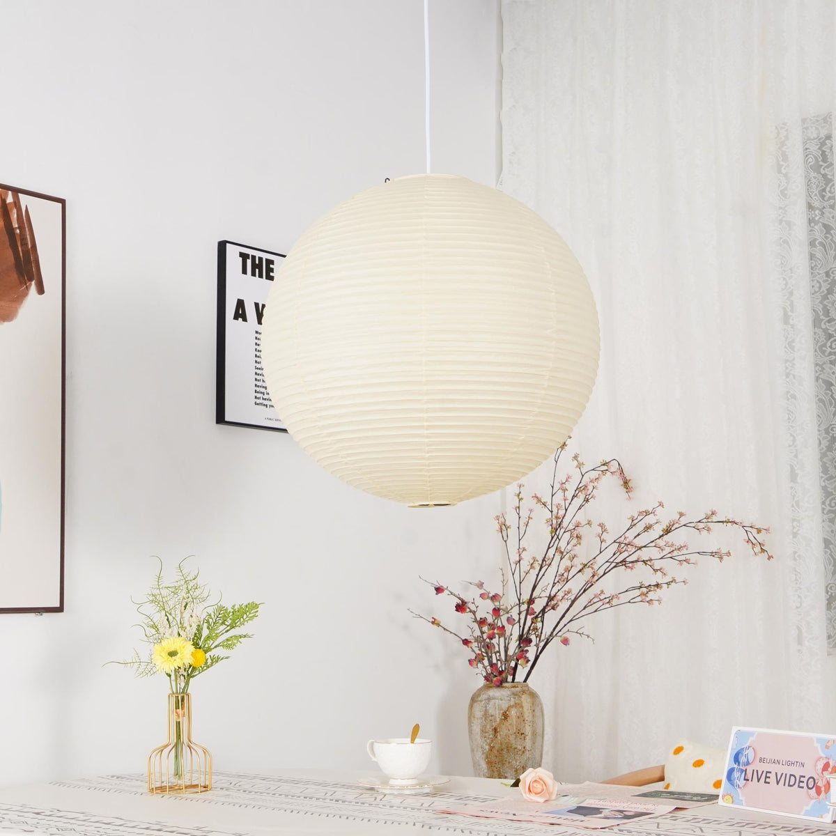 Kirei Studio Mid-Century Pendant Lamp — Akari-Inspired - Desfino