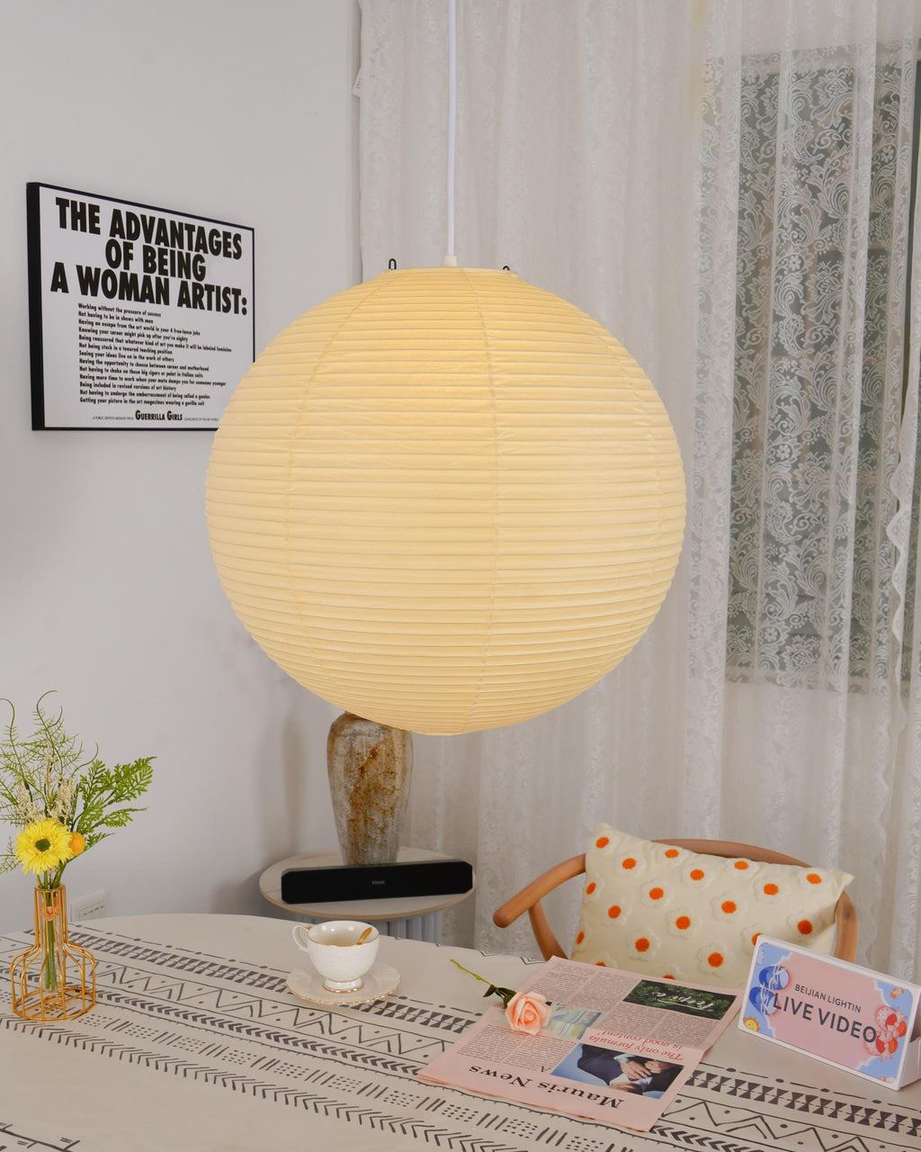 Kirei Studio Mid-Century Pendant Lamp — Akari-Inspired - Desfino