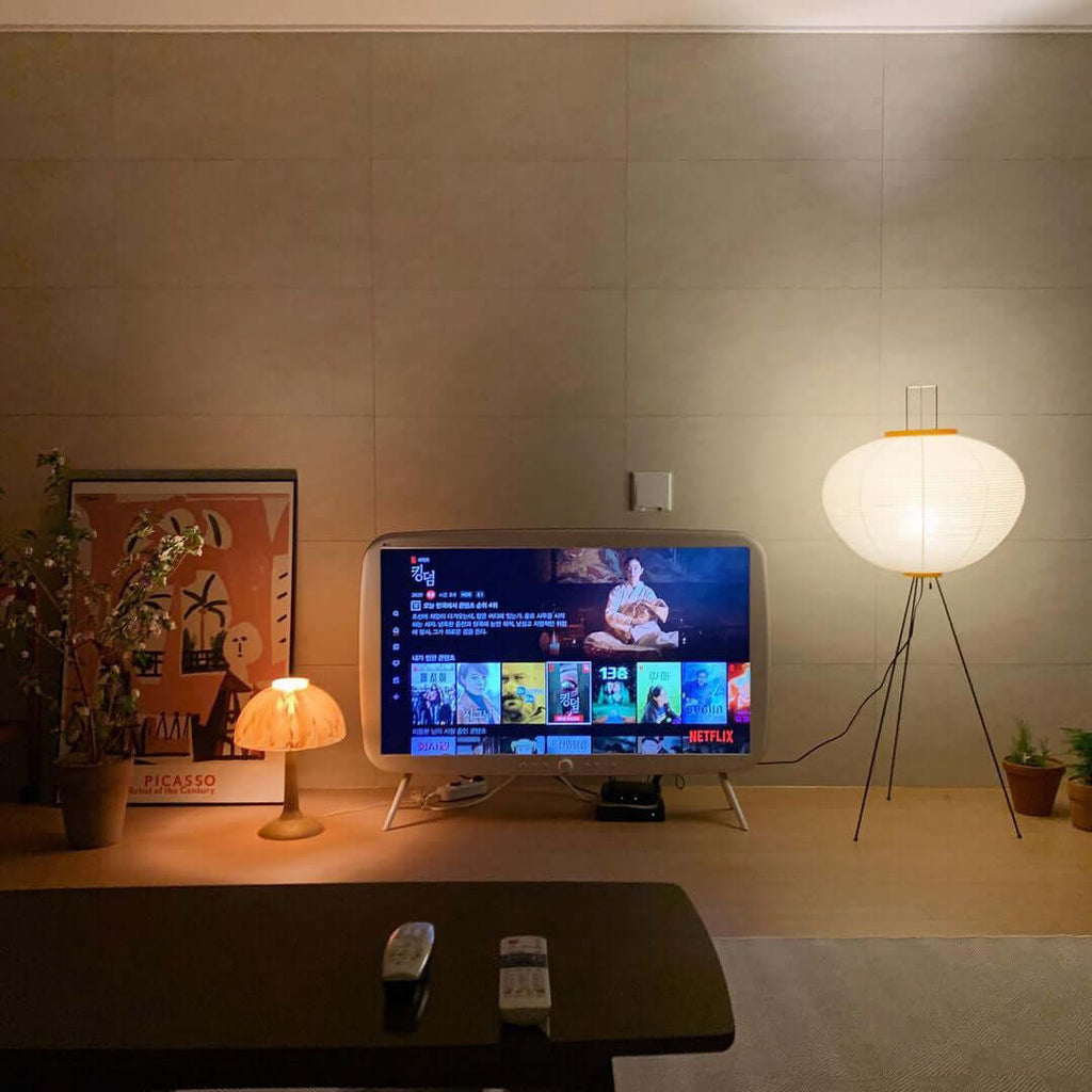 Hikaru slank gulvlampe inspirert av Japan, i rispapir - Desfino