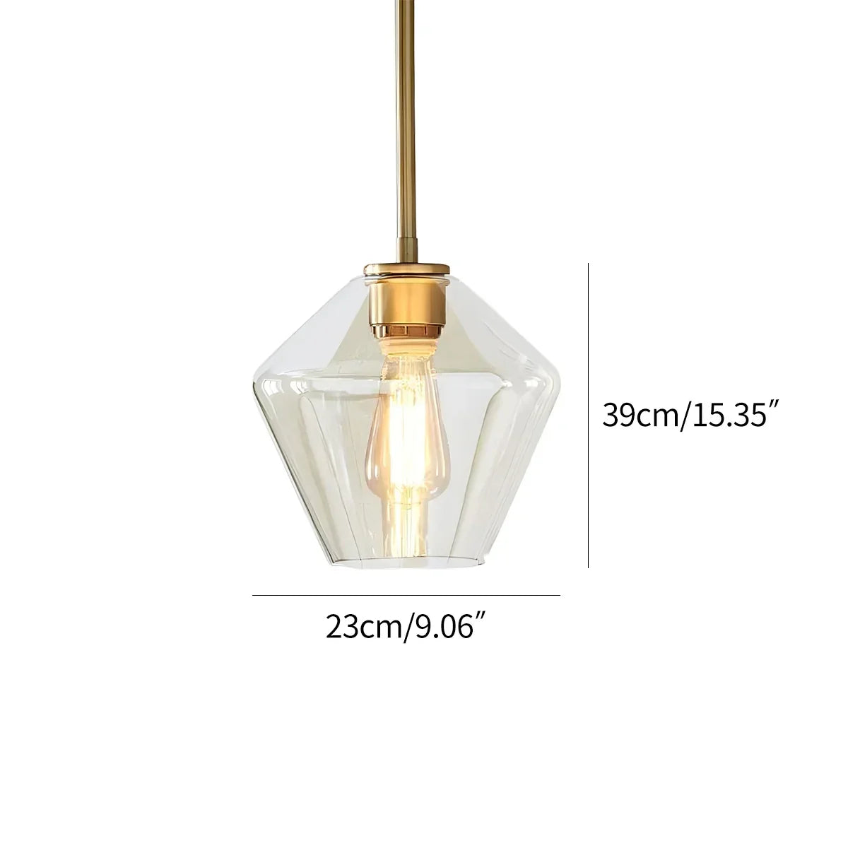 Hailie Clear Glass Pendant Light for Kitchen | Desfino